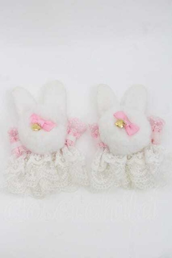 画像1: Angelic Pretty / Bunny Pomponお袖とめ  白Ｘピンク I-25-09-27-068-AP-ZA-SA-ZI (1)