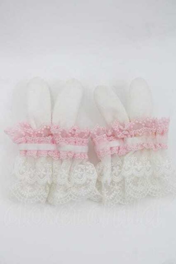 画像2: Angelic Pretty / Bunny Pomponお袖とめ  白Ｘピンク I-25-09-27-068-AP-ZA-SA-ZI (2)