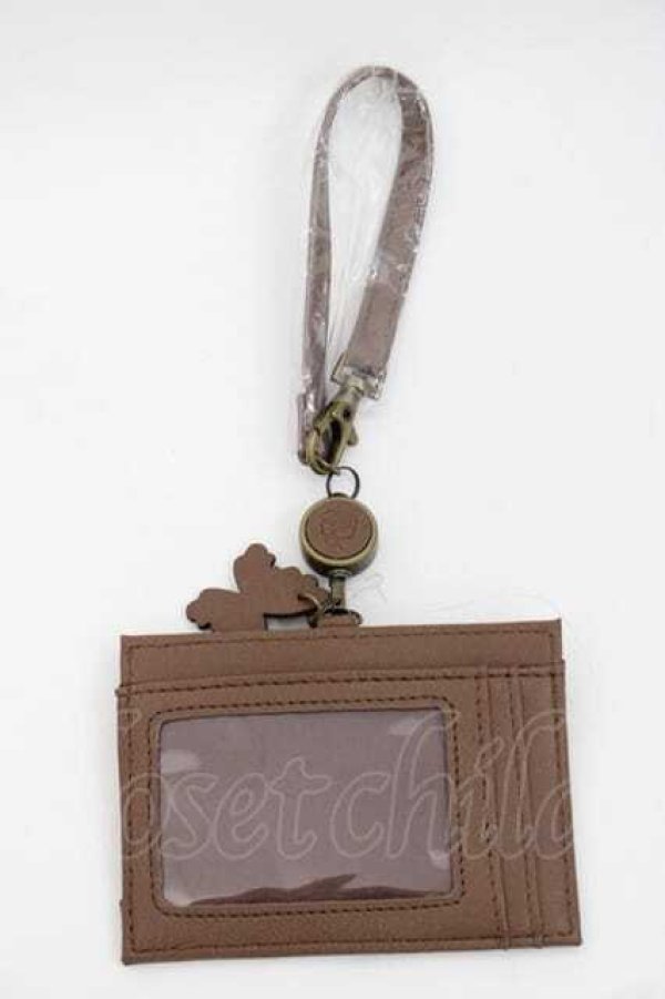 画像2: axes femme / バラ刺繍パスケース  チャ I-25-09-27-076-AX-ZA-SA-ZI (2)