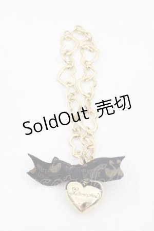 画像: metamorphose / ハートチェーンリボンバッグチャーム  ゴールドＸ黒 I-25-09-27-081-ME-AC-SA-ZI
