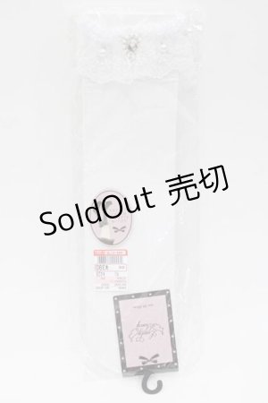 画像: Lovely Tency / 眞白ありすコラボ/ビジュー&フェイクパール付きシアーハイソックス  白 I-25-09-27-090-LO-ZA-SA-ZI