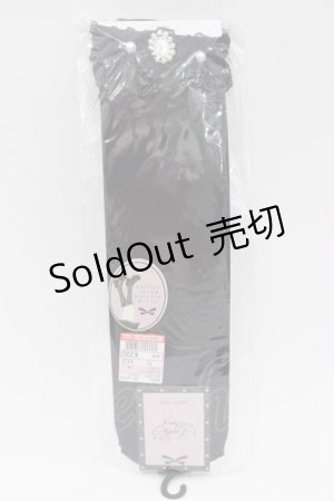 画像: Lovely Tency / 眞白ありすコラボ/ビジュー&フェイクパール付きシアーハイソックス  黒 I-25-09-27-091-LO-ZA-SA-ZI