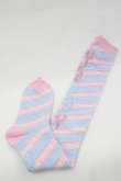 画像2: Angelic Pretty / Melody Toysオーバーニー  サックスＸピンク I-25-09-27-094-AP-ZA-SA-ZI (2)