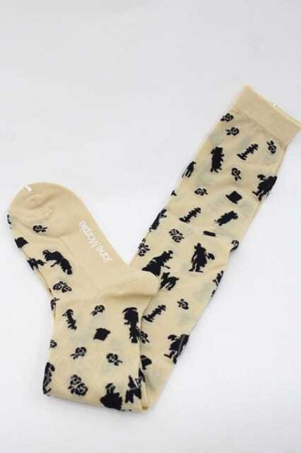 画像1: Jane Marple / Queen Aliceオーバーニーソックス  アイボリー I-25-09-27-095-JM-ZA-SA-ZI (1)