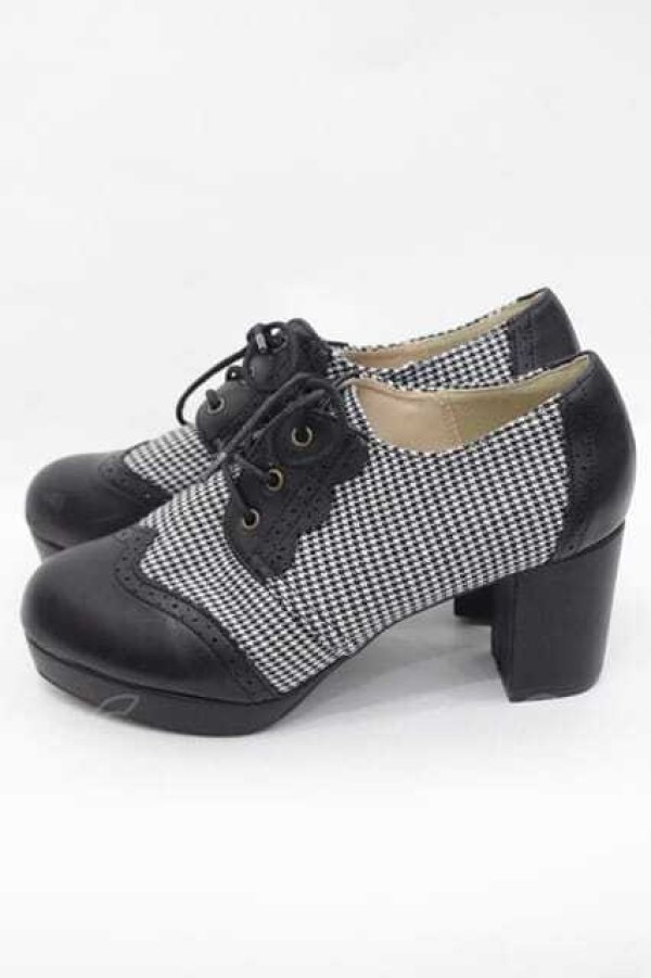 画像2: axes femme POETIQUE / 切り替えシューズ L 黒Ｘ白 I-25-09-27-098-AX-SH-SA-ZT387 (2)