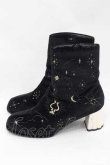 画像2: axes femme POETIQUE / 天体モチーフ刺繍ベロアブーツ M ブラック I-25-09-27-103-AX-SH-SA-ZT386 (2)