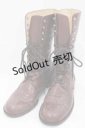 画像: PINK HOUSE / 編み上げブーツ XL ブラウン I-25-09-27-107-LO-SH-SA-ZI