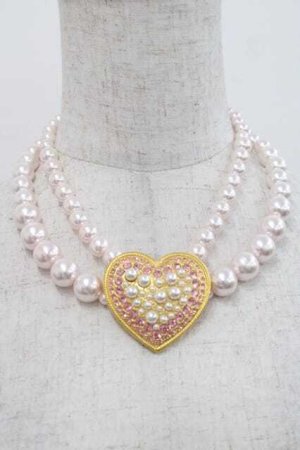 画像: JESUS DIAMANTE / アントワネットハートネックレス  ピンクＸゴールド I-25-09-27-117-JE-AC-SA-ZI