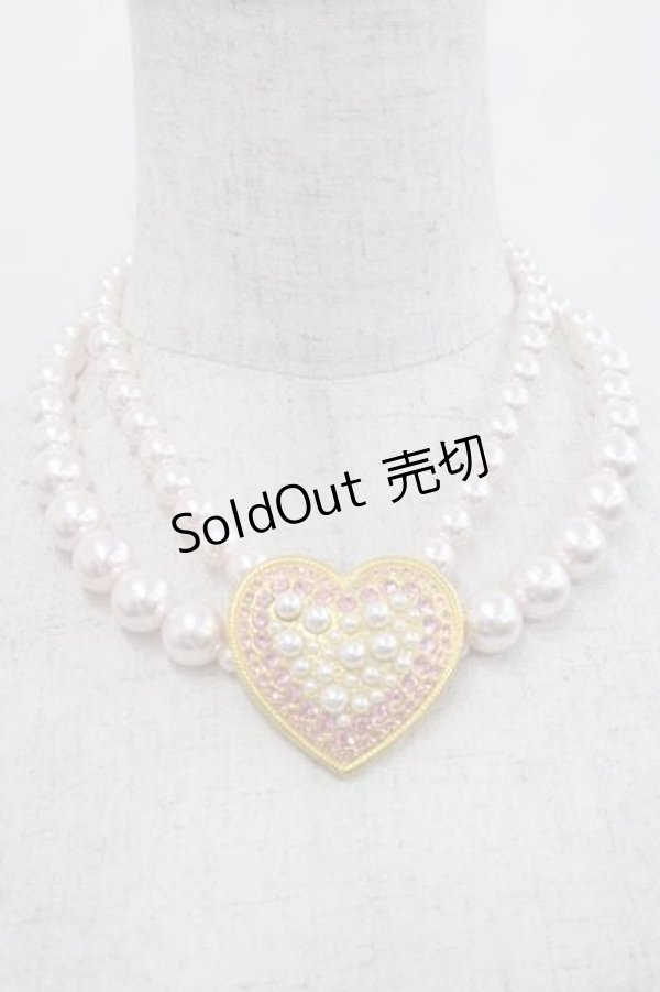 画像1: JESUS DIAMANTE / アントワネットハートネックレス  ピンクＸゴールド I-25-09-27-117-JE-AC-SA-ZI (1)