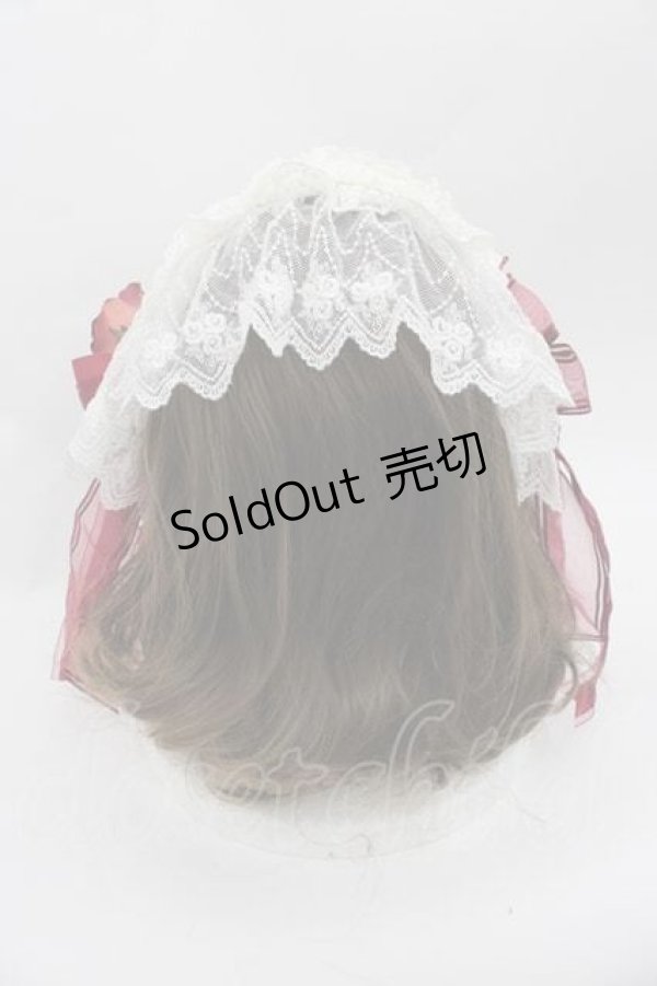 【オーダー】おまんじゅう ヘッドドレス ＊レース×ビッグリボン×アイボリー＊ オーダー】おまんじゅう ヘッドドレス ＊レース×ビッグリボン