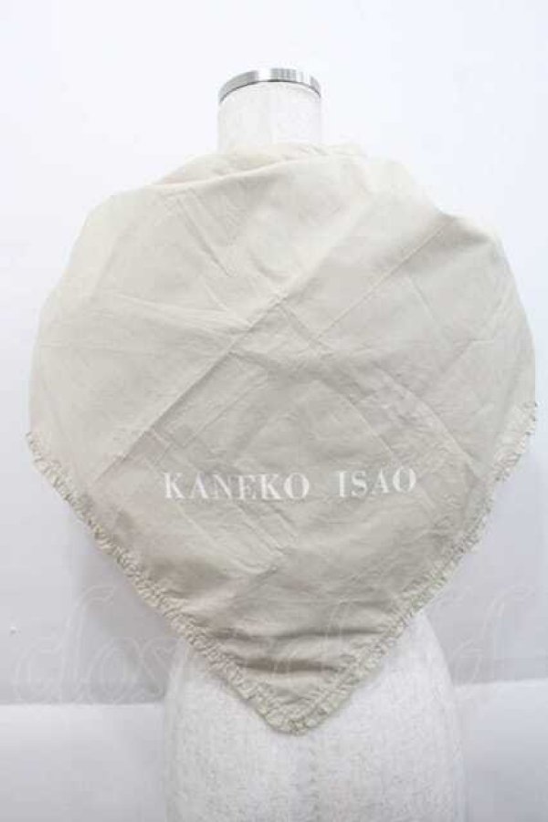 画像1: KANEKO ISAO / ロゴ大判ストール  ベージュ I-25-09-27-125-EL-ZA-SA-ZI (1)