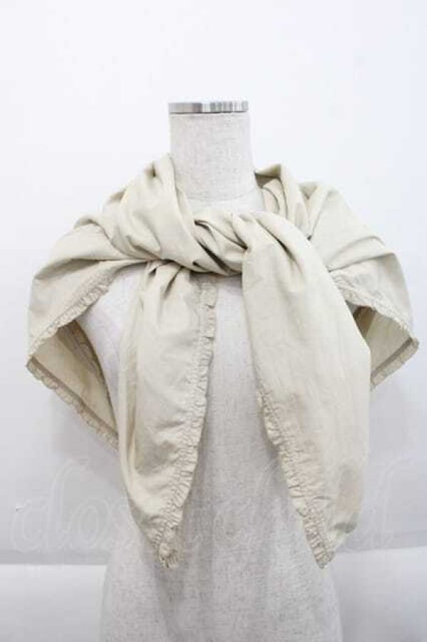 画像2: KANEKO ISAO / ロゴ大判ストール  ベージュ I-25-09-27-125-EL-ZA-SA-ZI (2)