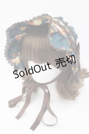 画像: axes femme kawaii / アンティークローズ柄ハーフボンネット  グリーン I-25-09-27-019-AX-AC-SA-ZI