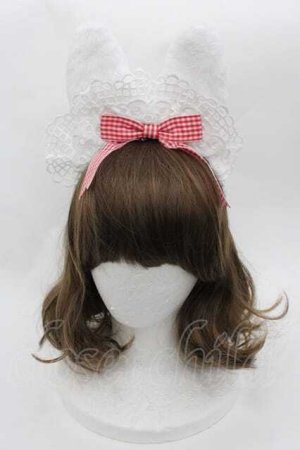 画像: Angelic Pretty / Ribbon Bunny Cafeカチューシャ  白Ｘ赤 I-25-09-27-004-AP-AC-SA-ZI