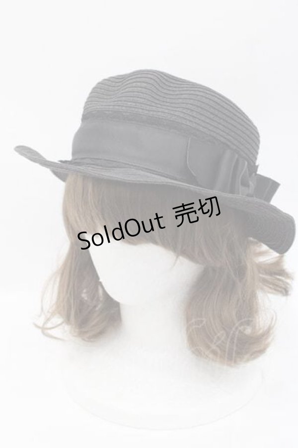 画像1: m petit by misako / AMブレードカンカン帽  黒 I-25-09-27-027-LO-AC-SA-ZI (1)