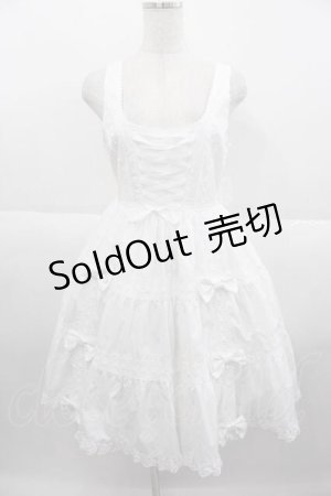 画像: metamorphose / 木漏れ日のトロイメライ ティアードジャンパースカート 1 白 I-25-09-30-047-ME-OP-SA-ZI