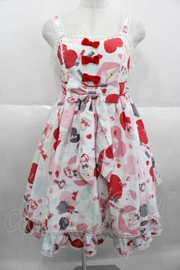 画像1: Angelic Pretty / Lovely Shoppingジャンパースカート  白 I-25-09-30-048-AP-OP-SA-ZI (1)