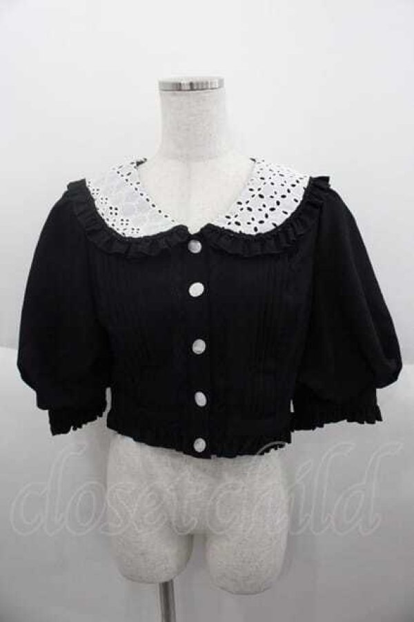 画像1: Hoshibako Works / カサブランカ・ギフト グランパフスリーブブラウス  ブラック I-25-09-30-006-LO-BL-SA-ZI (1)