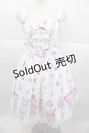 画像: Angelic Pretty / Decoration Ice Creamジャンパースカート  白 I-25-09-30-053-AP-OP-SA-ZI