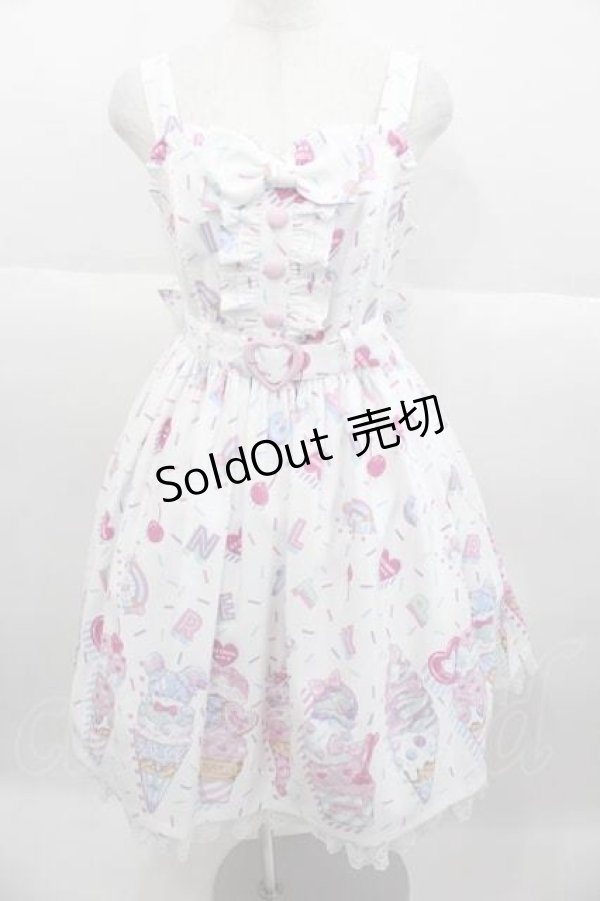 画像1: Angelic Pretty / Decoration Ice Creamジャンパースカート  白 I-25-09-30-053-AP-OP-SA-ZI (1)