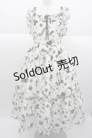 画像: Angelic Pretty / Girl’s Heartジャンパースカート  アイボリーＸ黒 I-25-09-30-057-AP-OP-SA-ZI