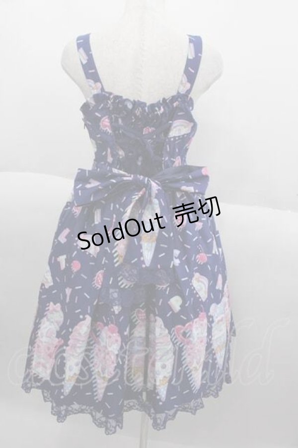 画像2: Angelic Pretty / Decoration Ice Creamジャンパースカート  ネイビー I-25-09-30-059-AP-OP-SA-ZI (2)