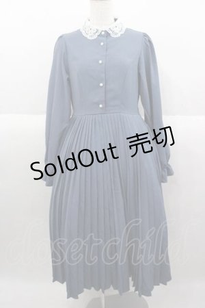画像: m petit by misako / AM*レースエリプリーツワンピース M 青 I-25-09-30-067-LO-OP-SA-ZI