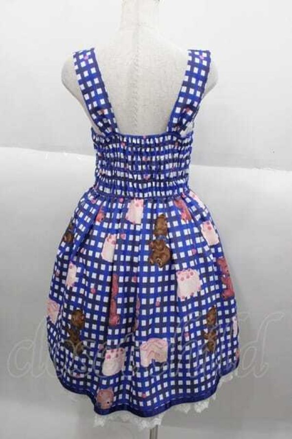 画像2: Ms LUTRA / Bear’s cake factoryジャンパースカート  青 I-25-09-30-072-LO-OP-SA-ZI (2)