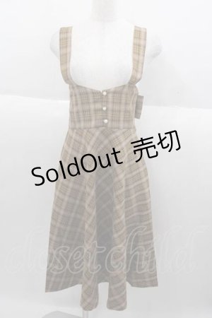 画像: F i.n.t / バックリボンサスペンダースカート  ブラウン I-25-09-30-076-CA-SK-SA-ZI