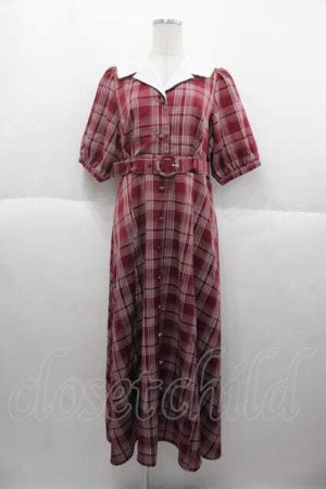 画像: DearMyLoveRose / オープンカラーオトナフレンチワンピース 3L ボルドー I-25-09-30-087-EL-OP-SA-ZI