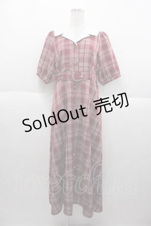 画像: DearMyLoveRose / オープンカラーオトナフレンチワンピース 3L ボルドー I-25-09-30-087-EL-OP-SA-ZI