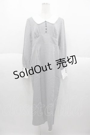 画像: DearMyLoveRose / 角襟Iラインレディワンピース 3L 黒チェック I-25-09-30-088-EL-OP-SA-ZI