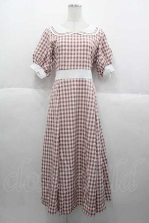 画像: Maison de FLEUR Petite Robe canon / セーラーカラーギンガムワンピース M サーモン I-25-09-30-090-LO-OP-SA-ZI