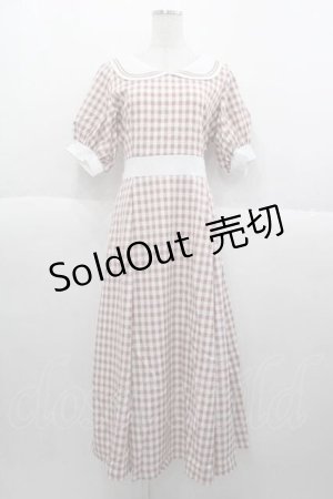画像: Maison de FLEUR Petite Robe canon / セーラーカラーギンガムワンピース M サーモン I-25-09-30-090-LO-OP-SA-ZI