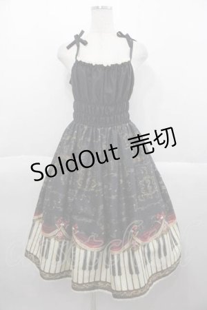 画像: Enchantlic Enchantilly / アンティークエレガンスピアノジャンパースカート  黒 I-25-09-30-097-LO-OP-SA-ZI