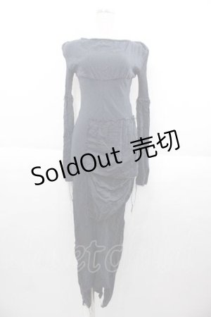 画像: alice auaa / 楊柳切替ワンピース 3 黒 I-25-09-30-100-AA-OP-SA-ZI