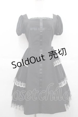 画像: Moi-meme-Moitie / サイドギャザー十字架ワンピース 2 ブラック×ホワイト I-25-09-30-103-MO-OP-SA-ZI