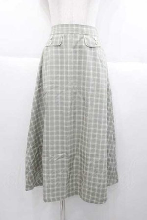 画像: Fi.n.t / バックリボンチェック柄ロングスカート  グリーン×ホワイト I-25-09-30-114-CA-SK-SA-ZI
