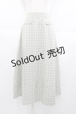 画像: Fi.n.t / バックリボンチェック柄ロングスカート  グリーン×ホワイト I-25-09-30-114-CA-SK-SA-ZI