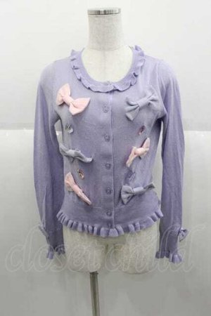 画像: Angelic Pretty / リボンビジューニットカーディガン  ラベンダー I-25-09-30-020-AP-TO-SA-ZI