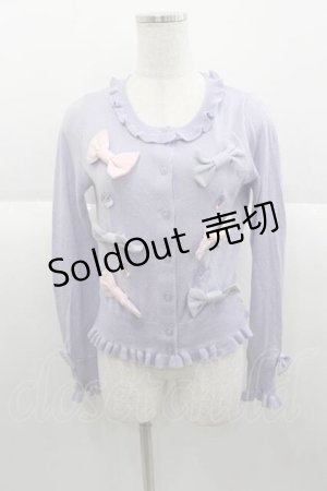 画像: Angelic Pretty / リボンビジューニットカーディガン  ラベンダー I-25-09-30-020-AP-TO-SA-ZI