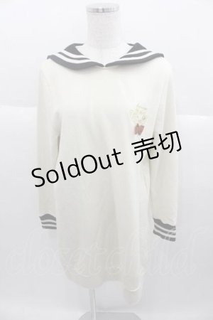 画像: SWIMMER / セーラー襟長袖トップス  アイボリーＸ黒 I-25-09-30-026-EL-TO-SA-ZI