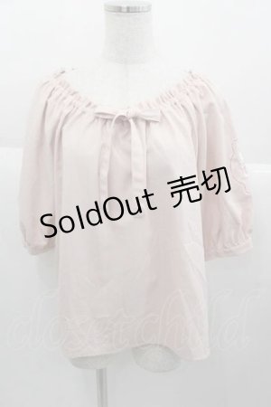 画像: F&A / ローズ刺繍袖トップス  ピンク I-25-09-30-029-LO-TO-SA-ZI