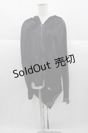 画像: CIVARIZE / テレコ切り替えフェイクスウェード変形パーカー  黒 I-25-09-30-031-GO-TO-SA-ZI