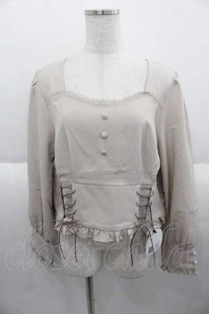 画像: DearMyLoveRose / コルセット風レースアップレディブラウス 3L ベージュ I-25-09-30-004-EL-BL-SA-ZI