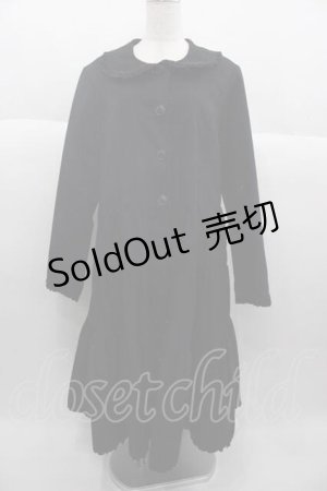 画像: PINK HOUSE / 襟付きロングティアードコート  黒 I-25-09-30-040-LO-CO-SA-ZI