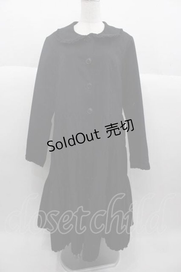 画像1: PINK HOUSE / 襟付きロングティアードコート  黒 I-25-09-30-040-LO-CO-SA-ZI (1)