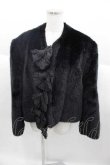画像1: INGEBORG / 5つリボンフェイクファージャケット  黒 I-25-09-30-041-LO-JA-SA-ZS (1)