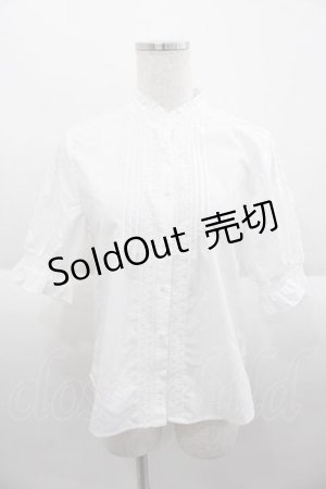 画像: Fi.n.t / レースピンタック使い半袖ブラウス  白 I-25-09-30-005-CA-BL-SA-ZI