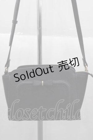 画像: m petit by misako / AMリボンヨコショルダーバッグ  黒 I-25-10-04-004-LO-BG-SA-ZI